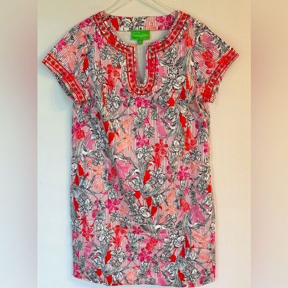 Vintage Pappagallo Tori Floral Print Shift Dress Knee Length Size 16 - Picture 1 of 9